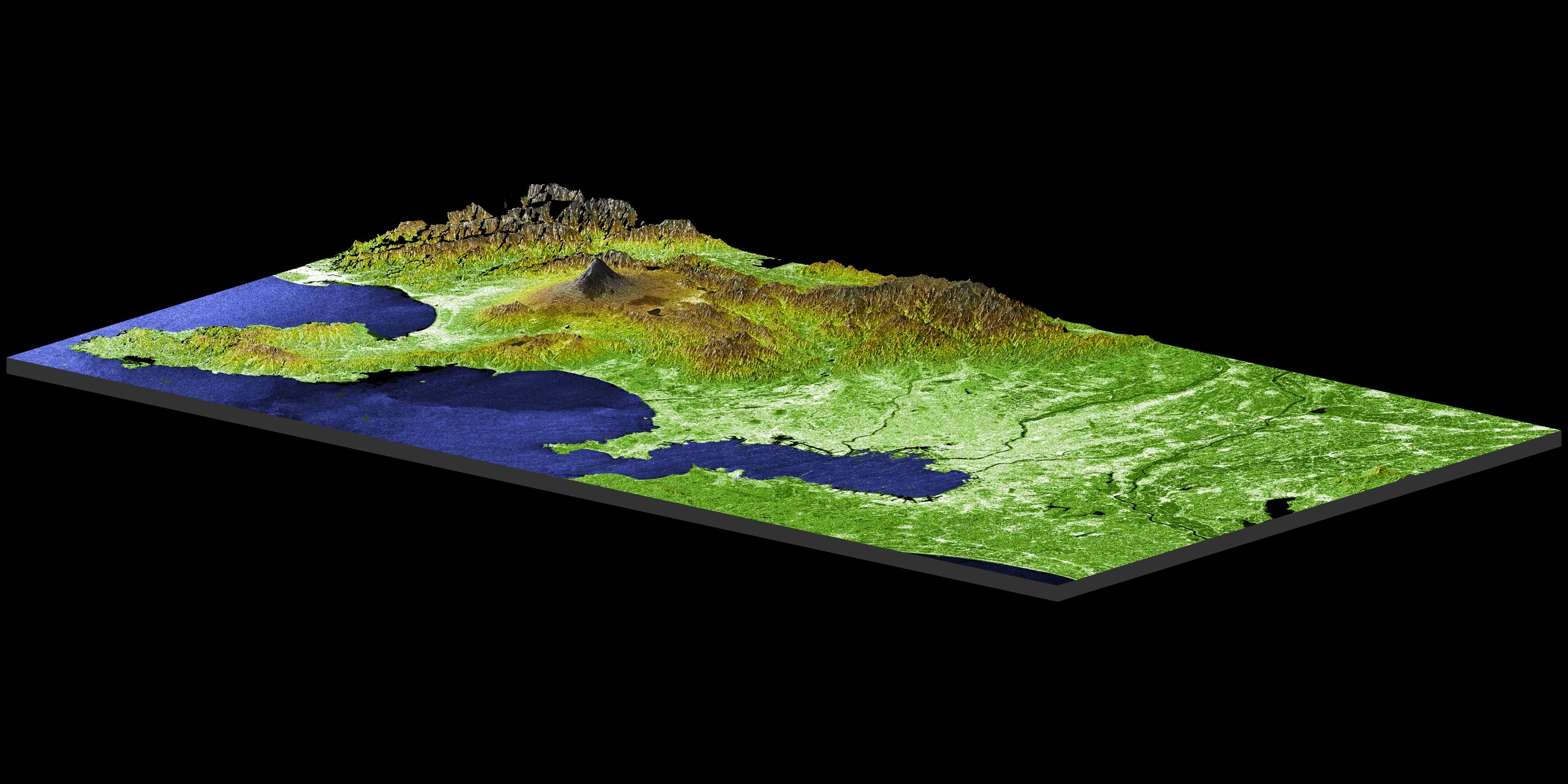 Topographic map of Mount Fuji and Tokyo-2