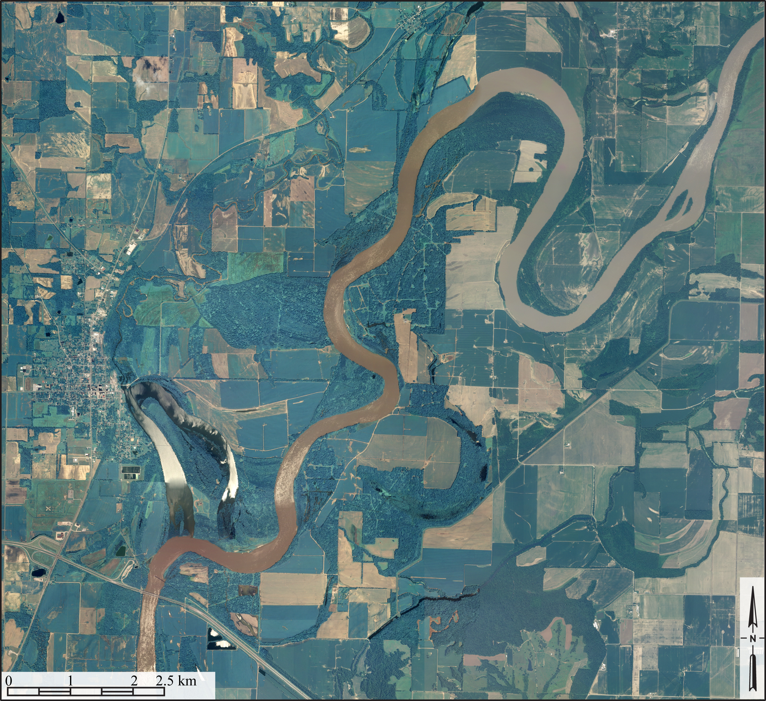 Wabash River Meanders Grayville, Illinois