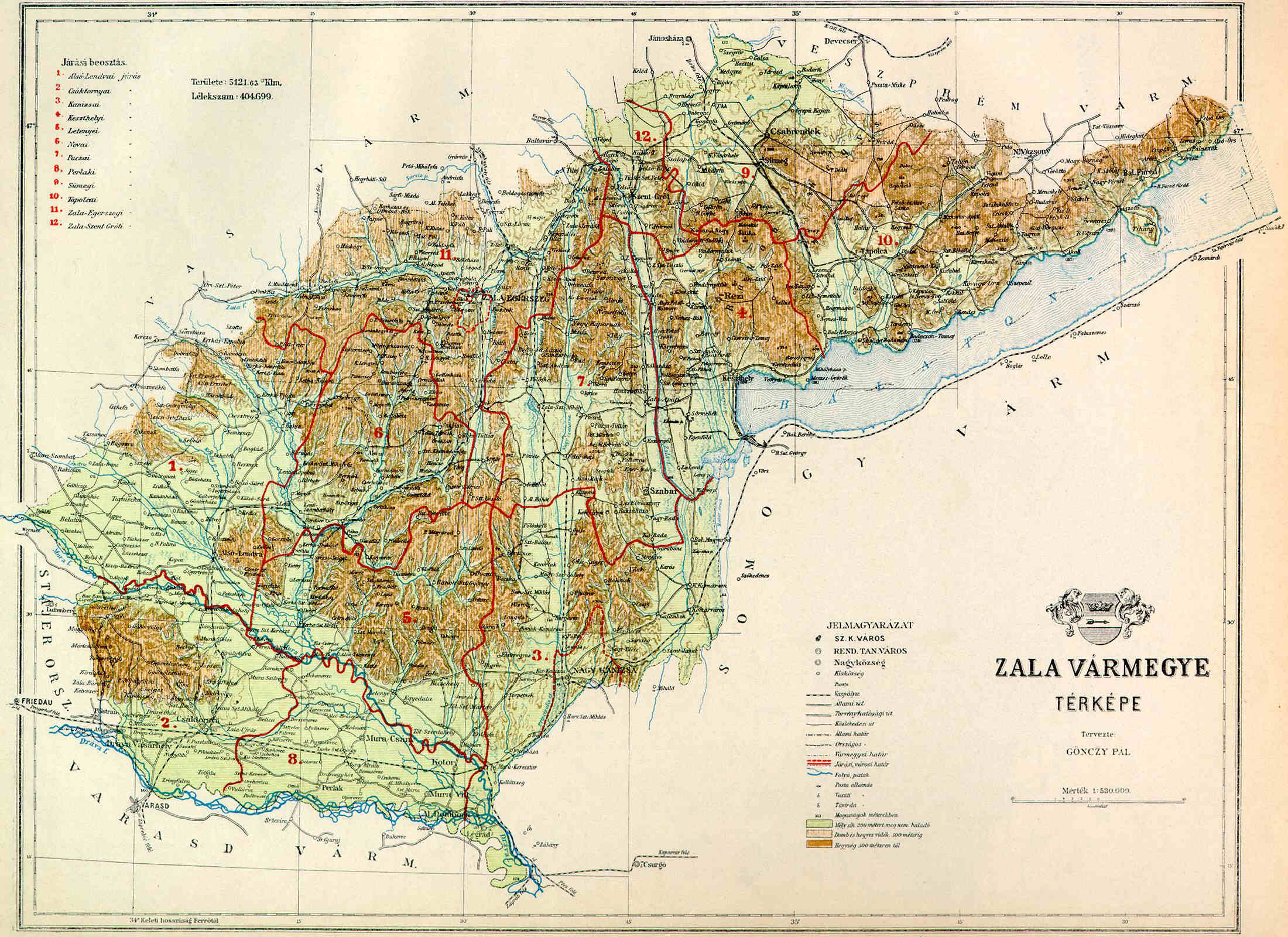 Zala county map