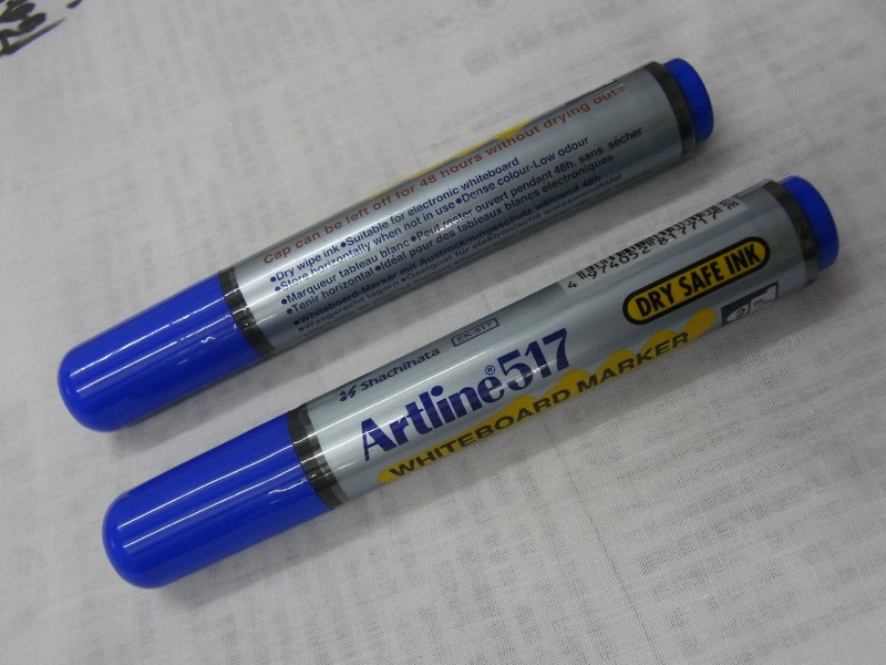 HK stationery Artline 517 whiteboard markers pen blue Sept-2012