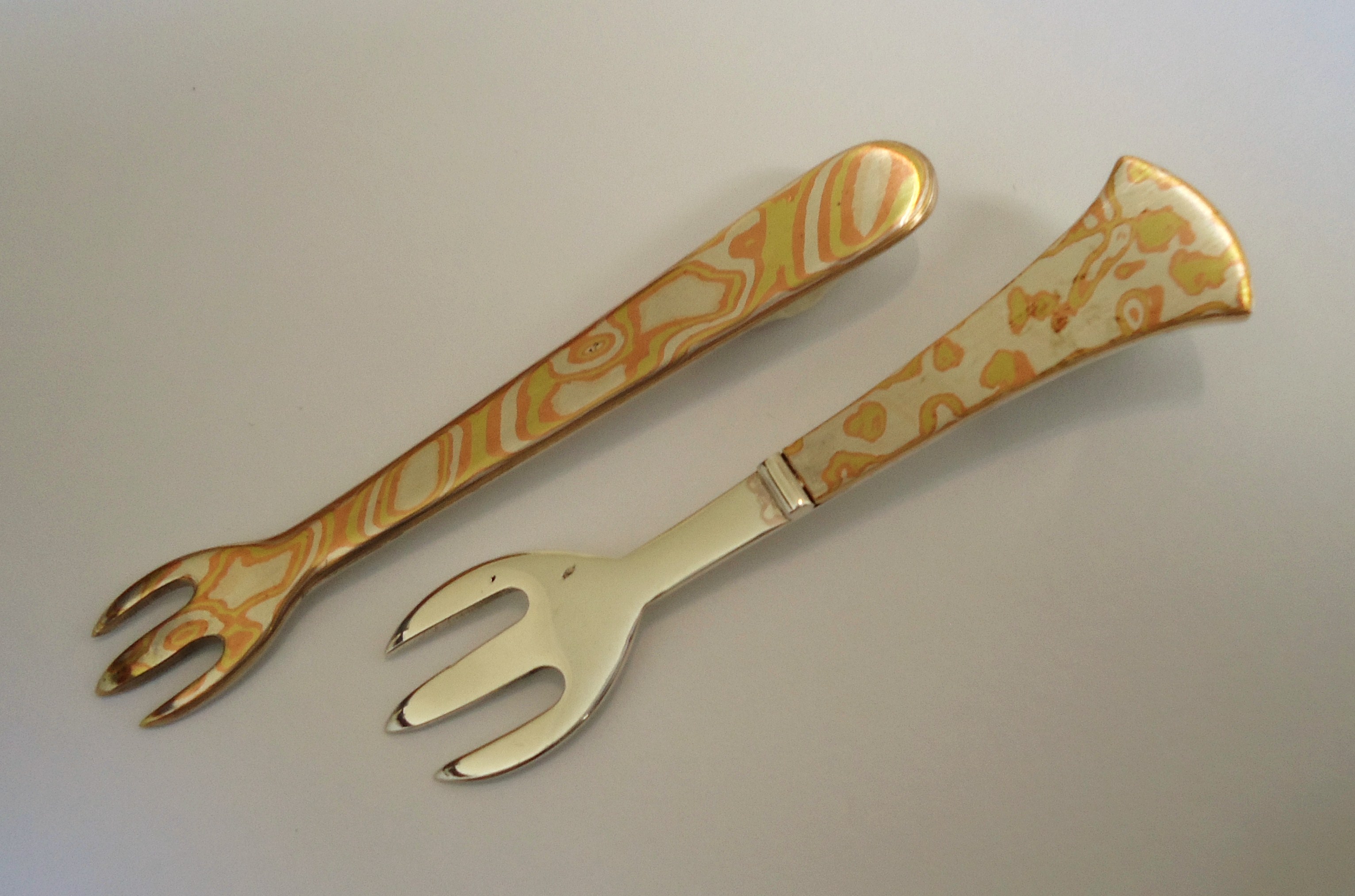 Mokume-gane forks