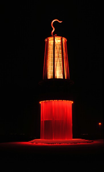Halde Rheinpreußen, Grubenlampe, Nacht, II