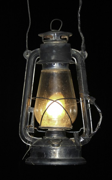 Hurricane lamp in dark