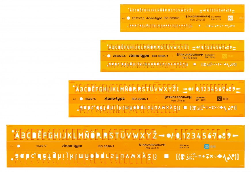 Standardgraph 2522 2.5–7 mm lettering guides