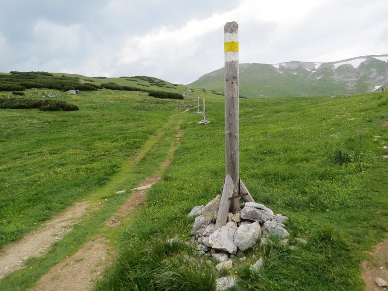 2017-06-25 (33) Hiking sign at Schneeberg, Austria