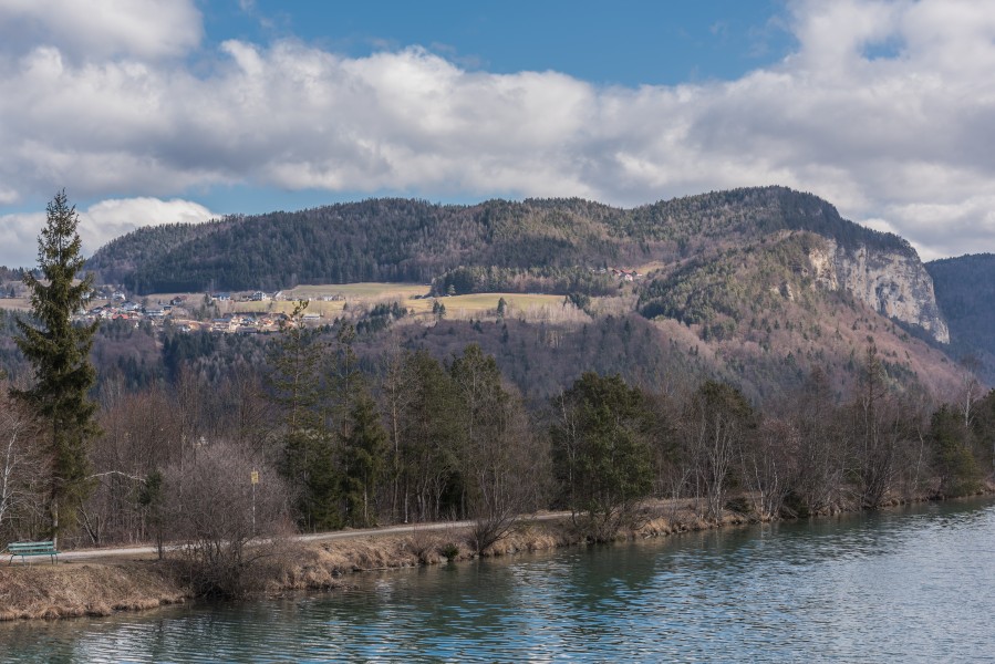 Ebenthal Rottenstein Draulandschaft Blick auf Obitschach 06032015 0390