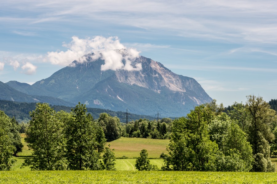 Hermagor Dellach Gailtal-Blick zum Dobratsch W-Ansicht 08062017 5206