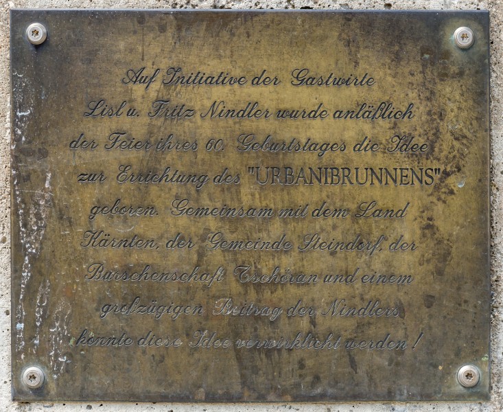 Steindorf am Ossiacher See Sankt Urban Urbanibrunnen Gedenktafel 20042016 3104