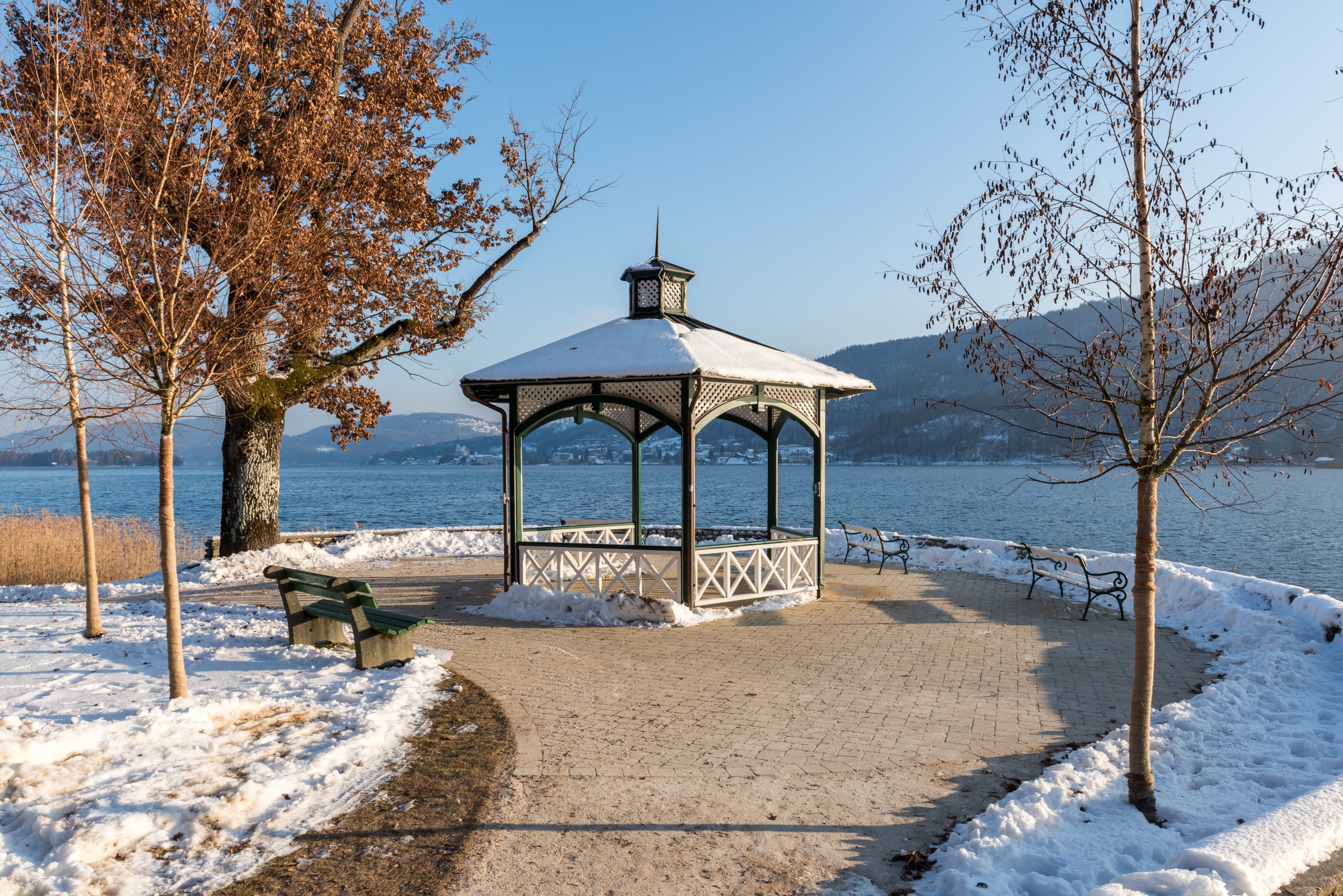 Poertschach Halbinselpromenade Landspitz Pavillon 19012017 6147