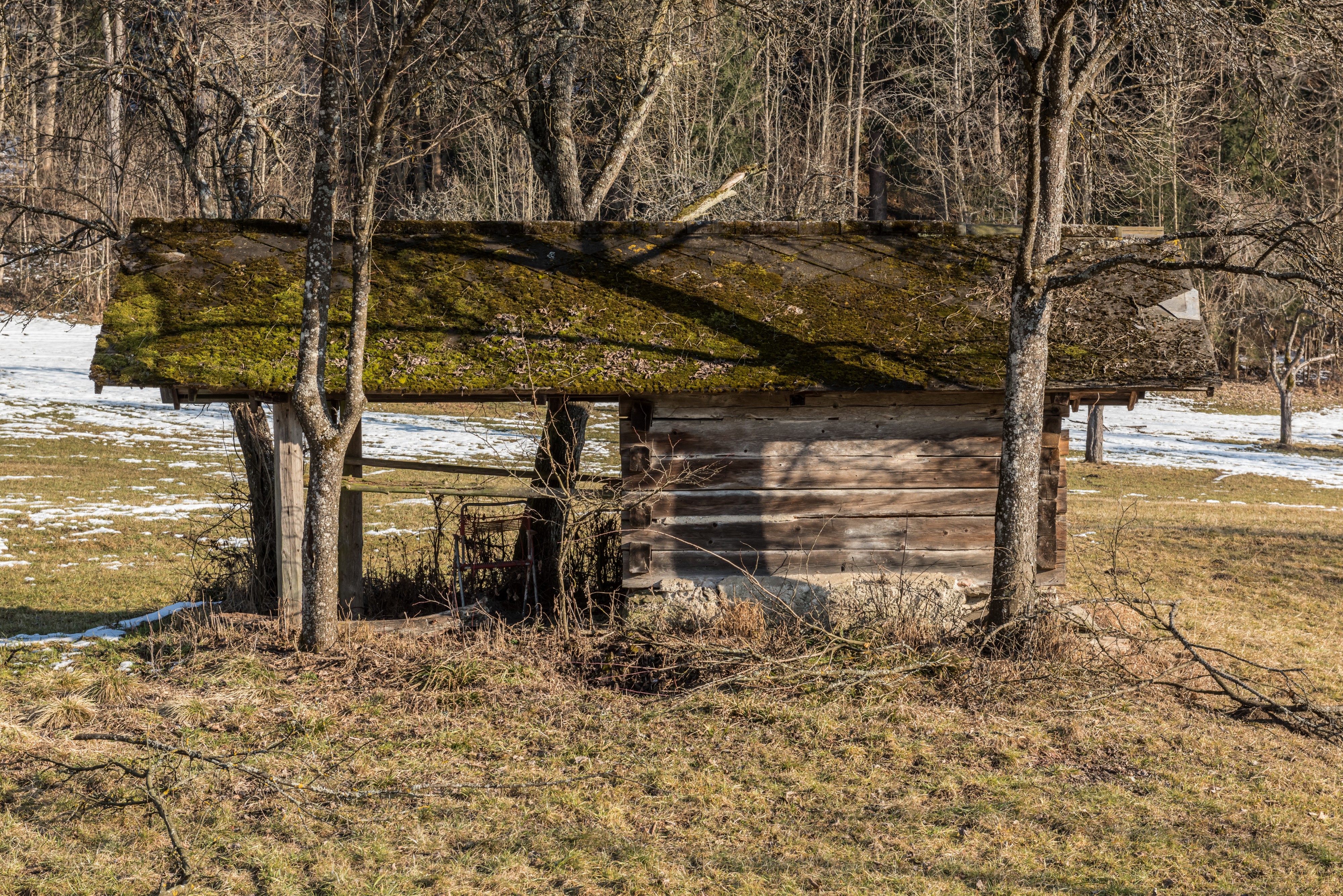 Poertschach Winklern Gaisrueckenstrasse Am Kåte Streuobstwiese Doerrkasten 19022017 6314