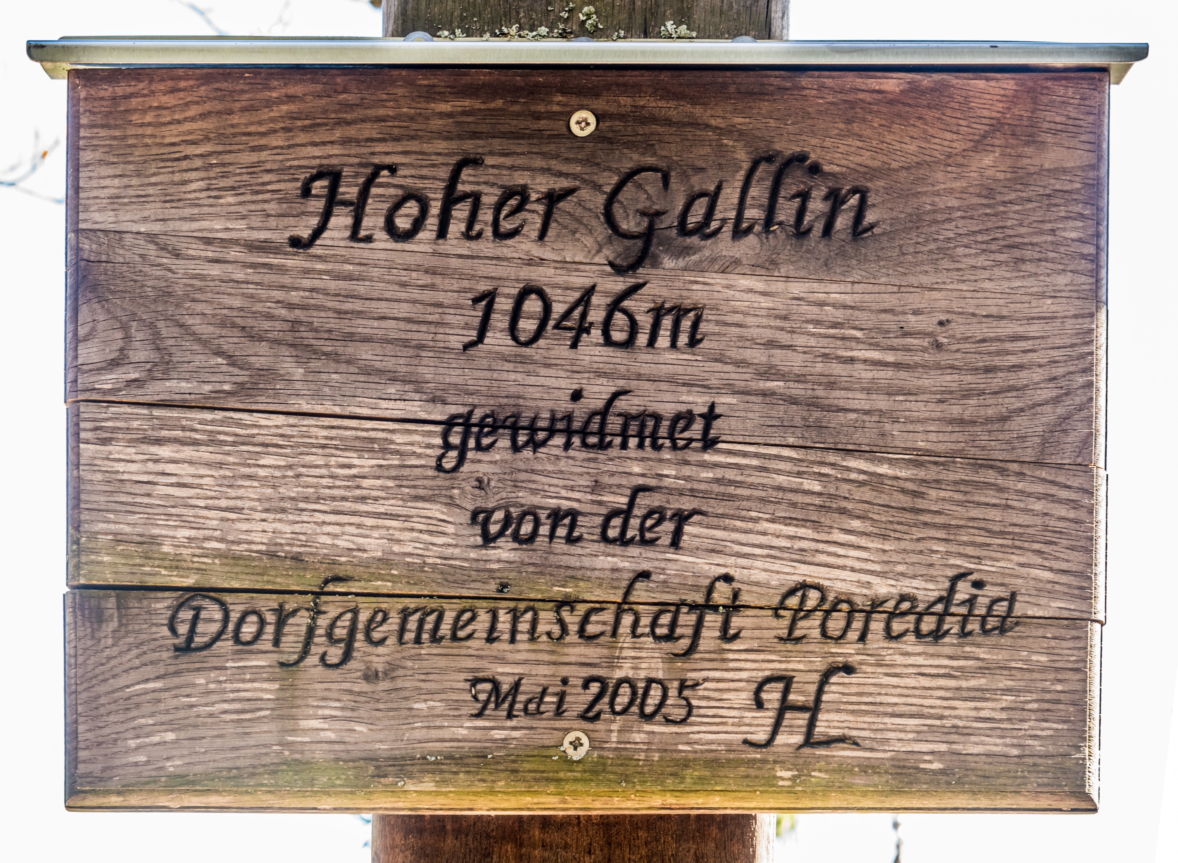 Techelsberg Hoher Gallin Gipfelkreuz Tafel 02042018 2854