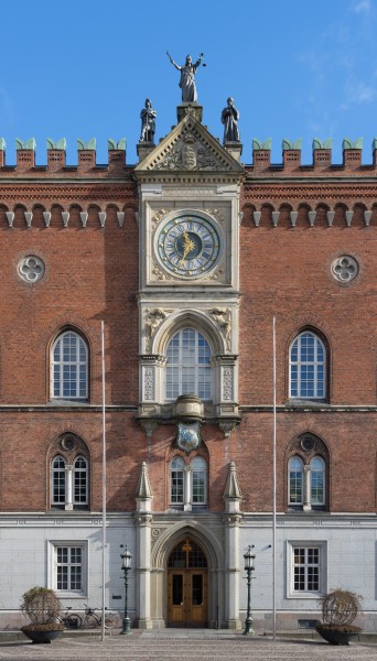 Detail façade Town Hall Odense Denmark