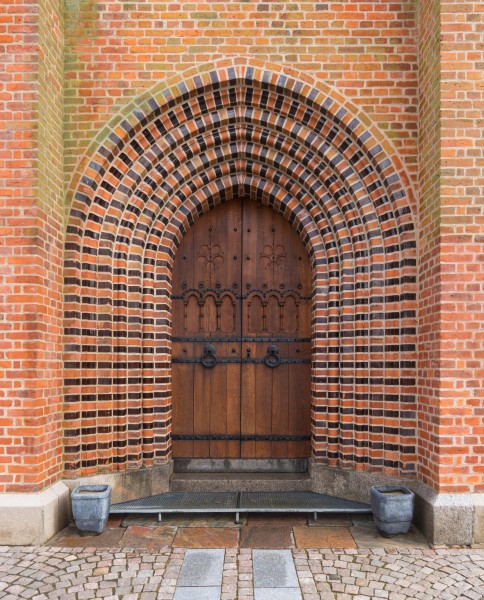 Entrance door Sortebrødre kirke Viborg Denmark