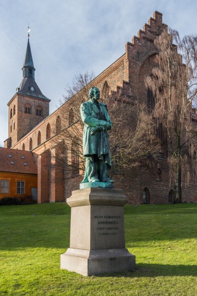 Statue Andersen by Louis Hasselriis Odense Denmark