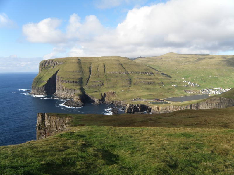 View From Eggjarnar Faroeislands To FC Suduroy Stadium