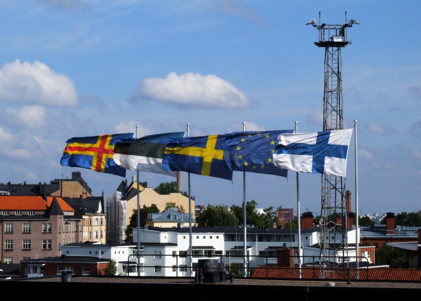Baltic flags in Helsinki
