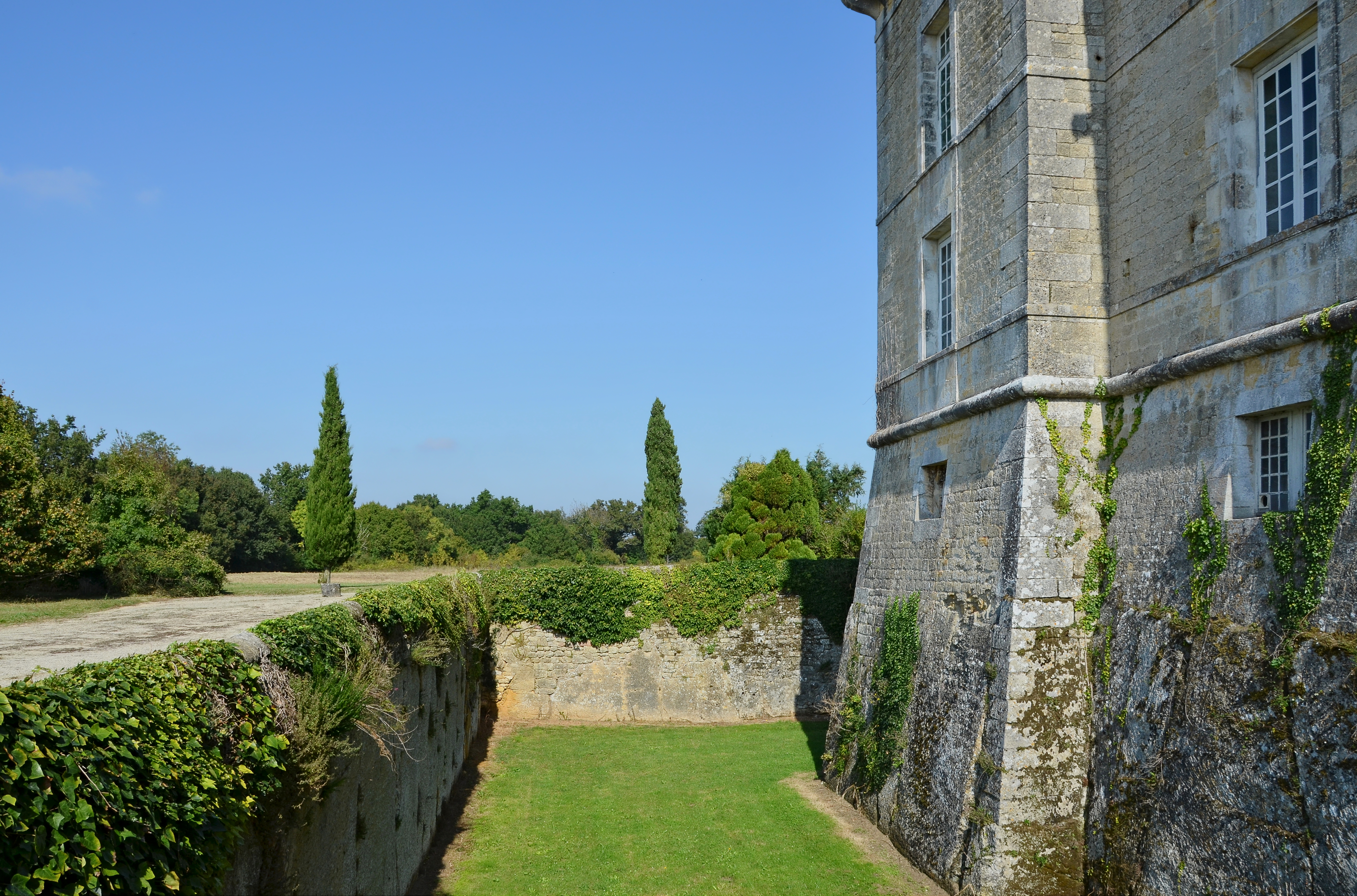 Cherves-Richemont 16 Château Chesnel Douves&muraille NW 2014