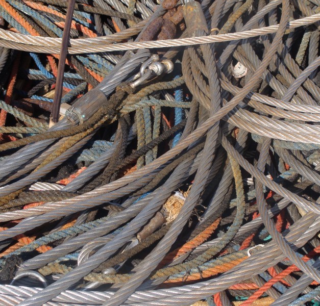 Bin of fishing cables