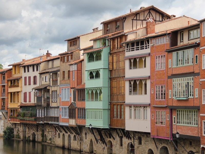 Old houses by the Agout River in Castres