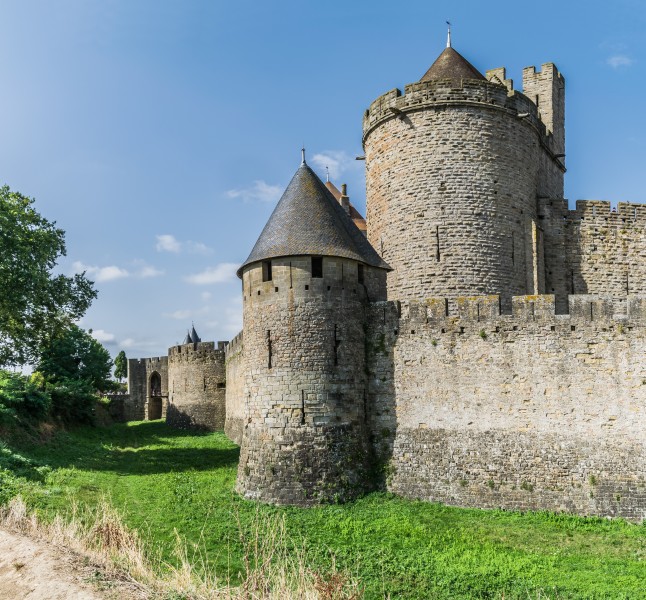 Ramparts of the historic fortified city of Carcassone 18