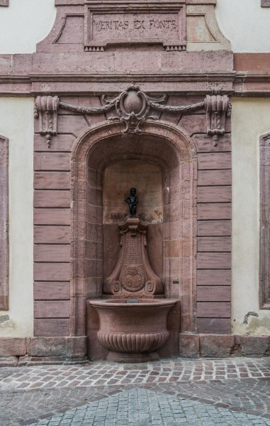 Statue at northeast facade of the High Court of Colmar