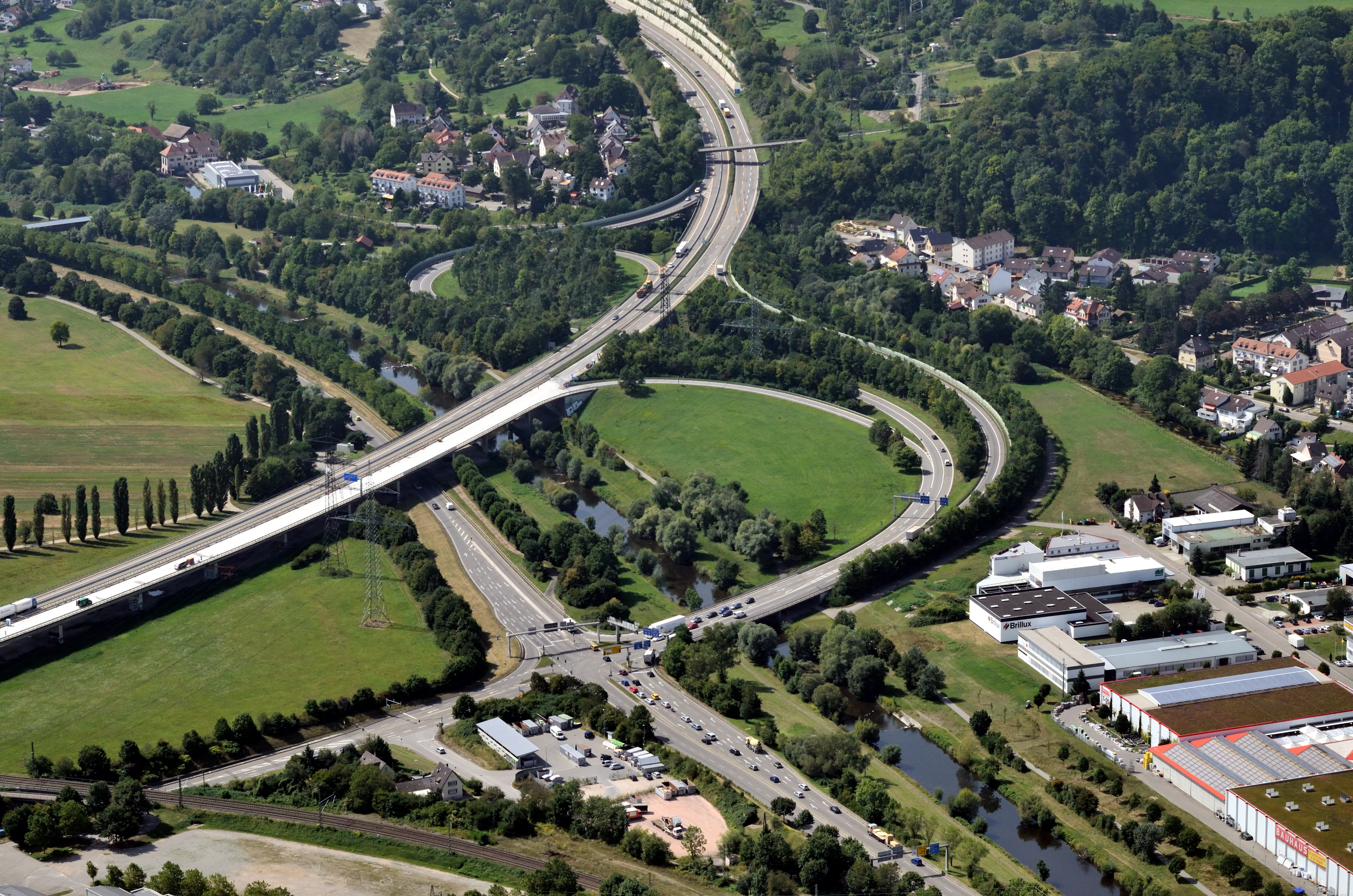 Aerial View - A98 Autobahnausfahrt Lörrach-Mitte