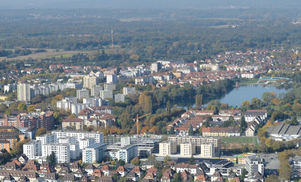 Aerial View - Freiburg im Breisgau-Seepark Betzenhausen