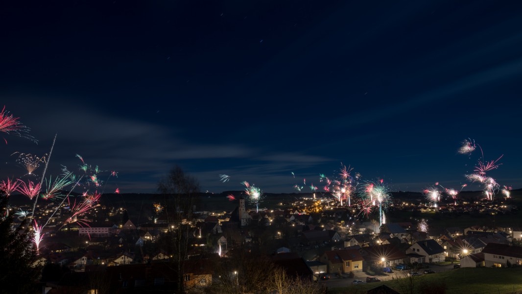 Fireworks on New Year's Eve in a small Swabian village (2)