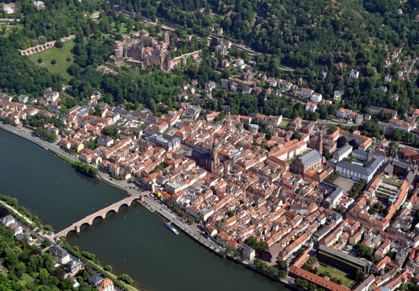 Heidelberg Altstadt Schloss Luftbild