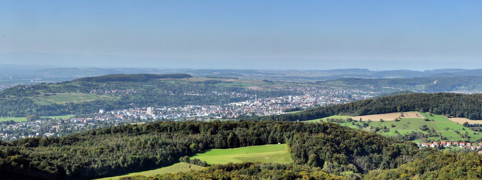 Lörrach - Panorama vom Fernsehturm St. Chrischona