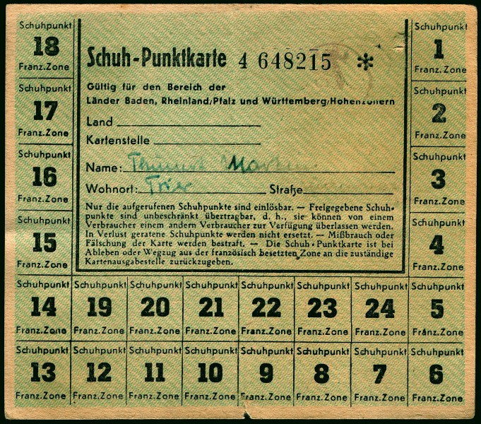Schuh-Punktkarte