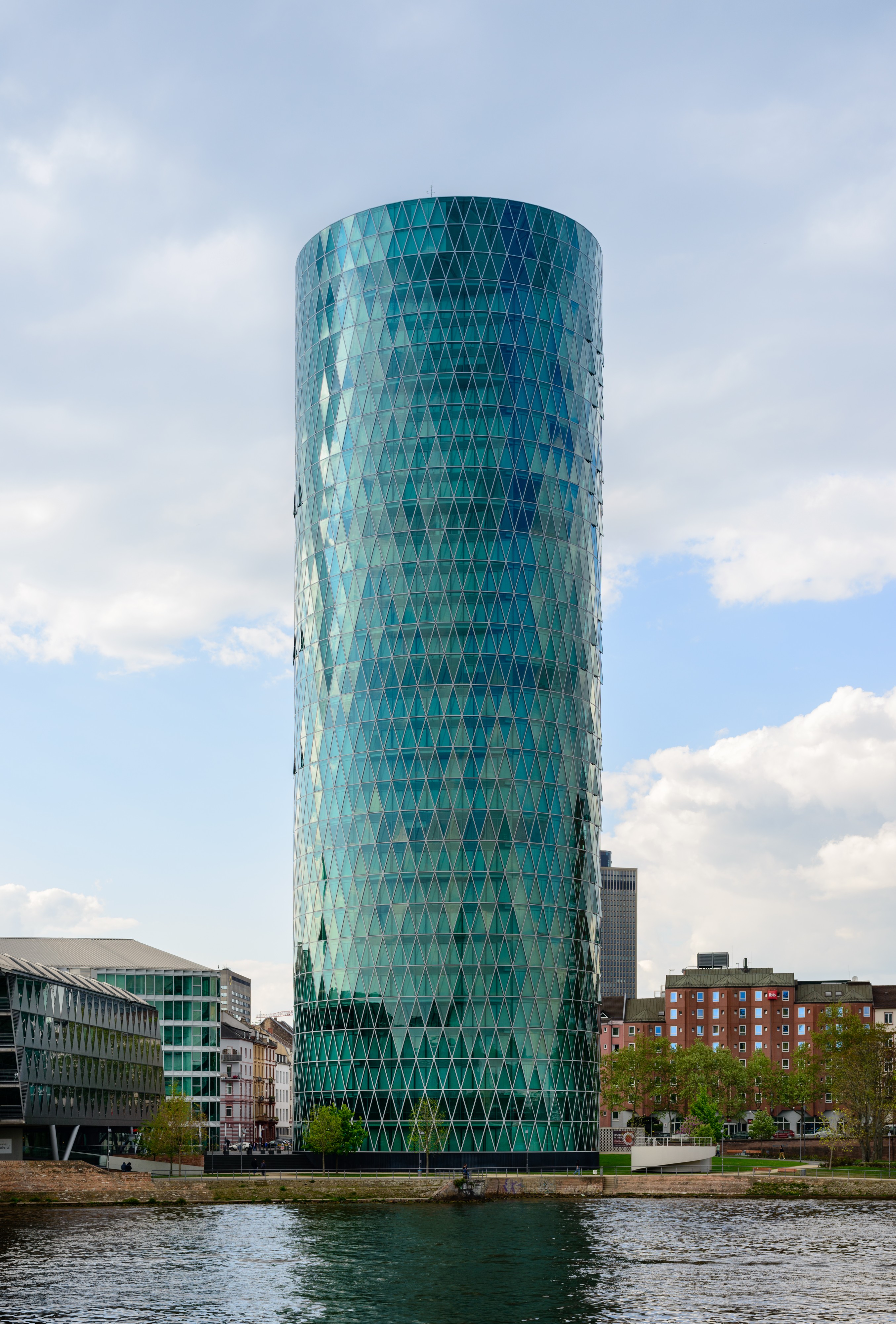 2014 - Westhafen Tower with river Main - Frankfurt - Germany - 01