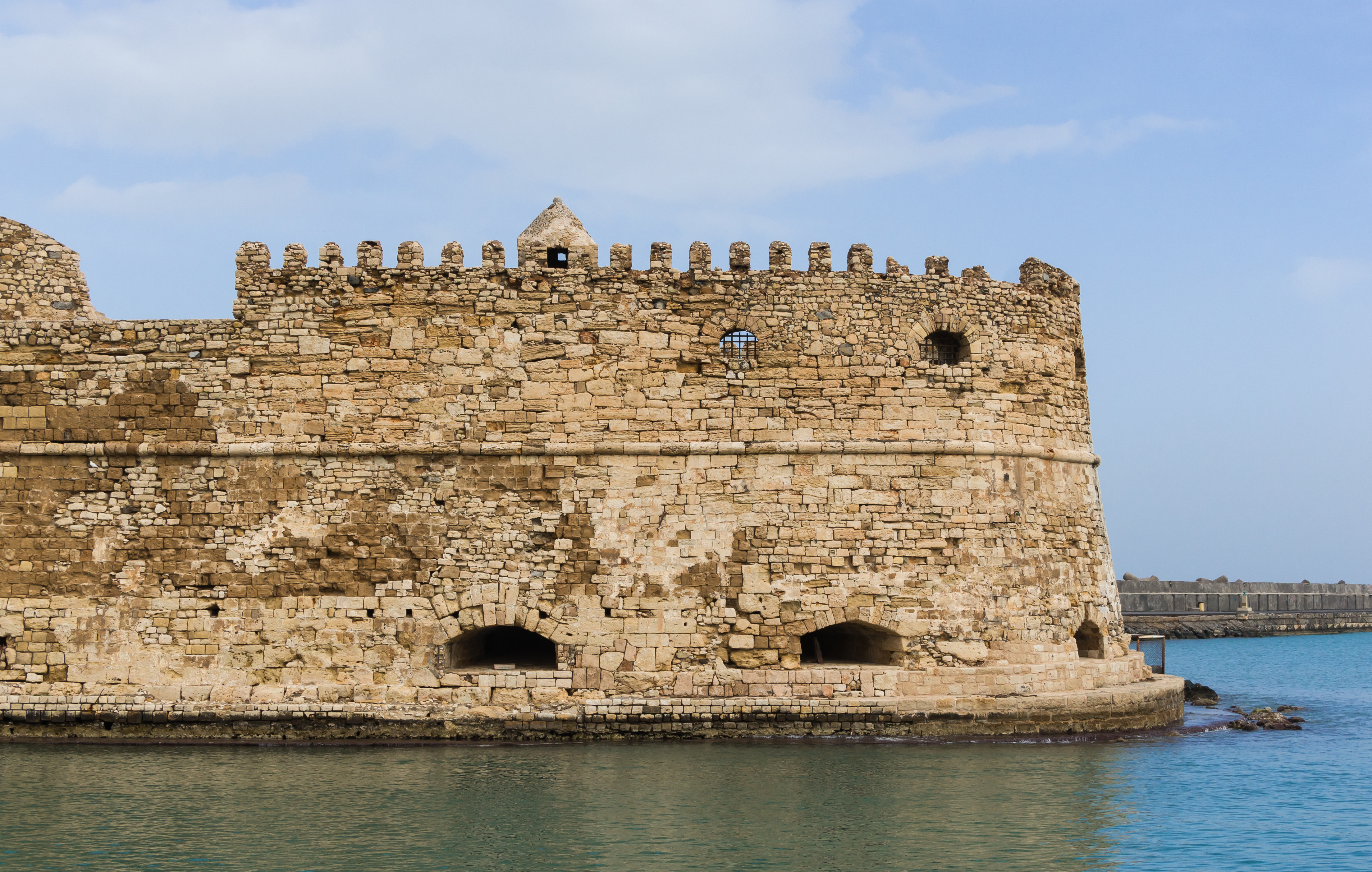 Detail venetian fortress harbour eastern part and dam Heraklion