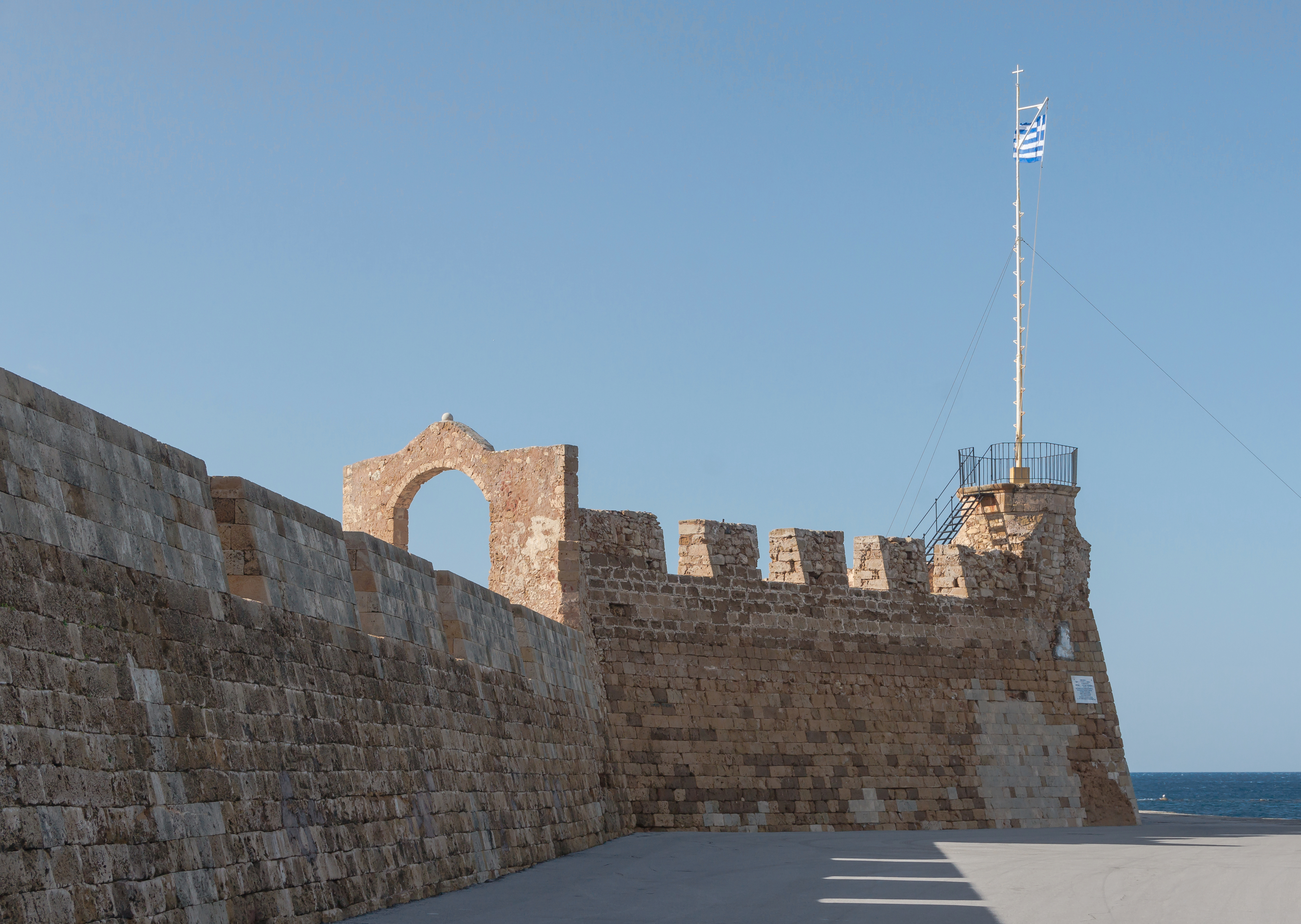 Flag harbour Chania Crete Greece