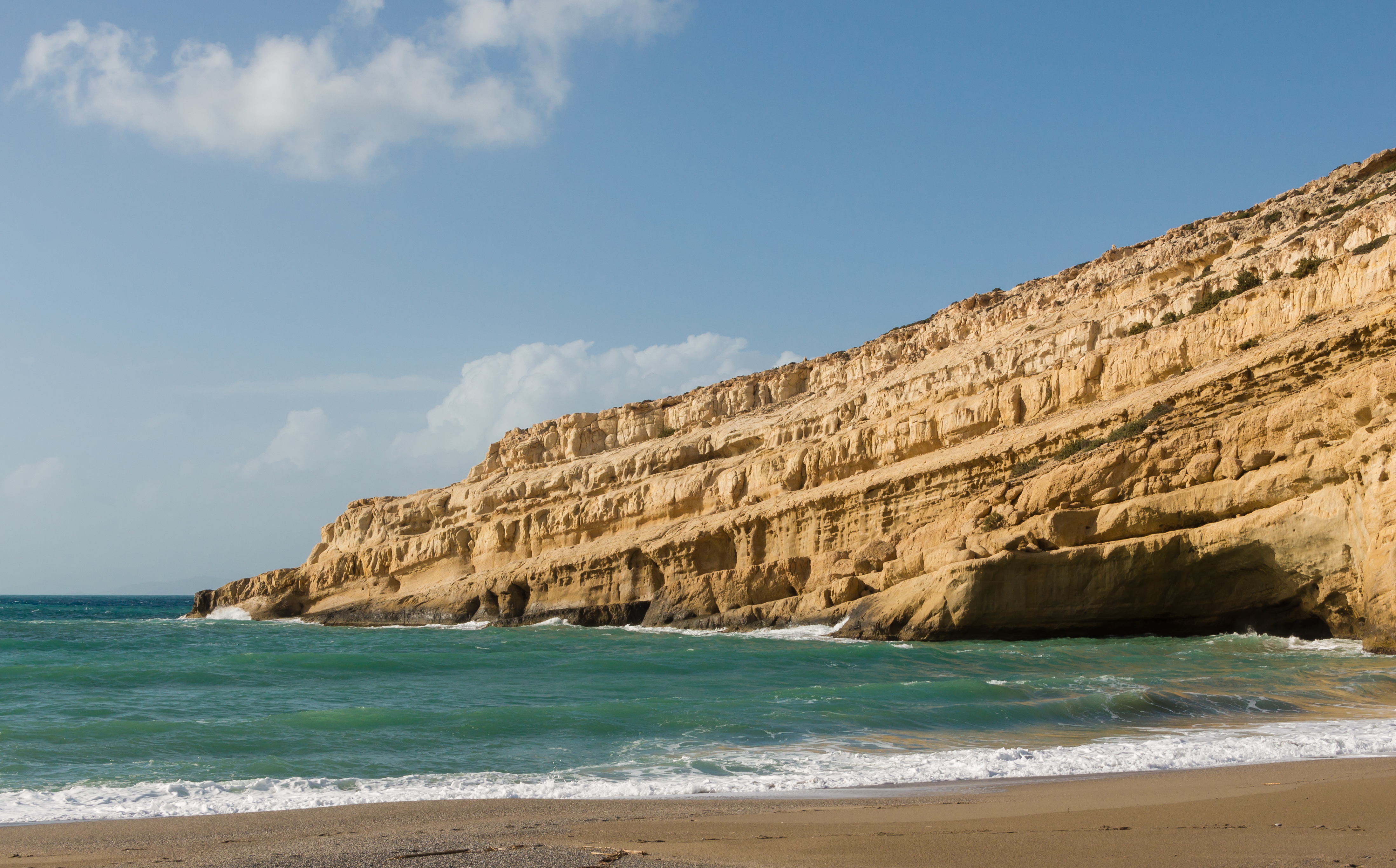Matala beach cliff Crete Greece