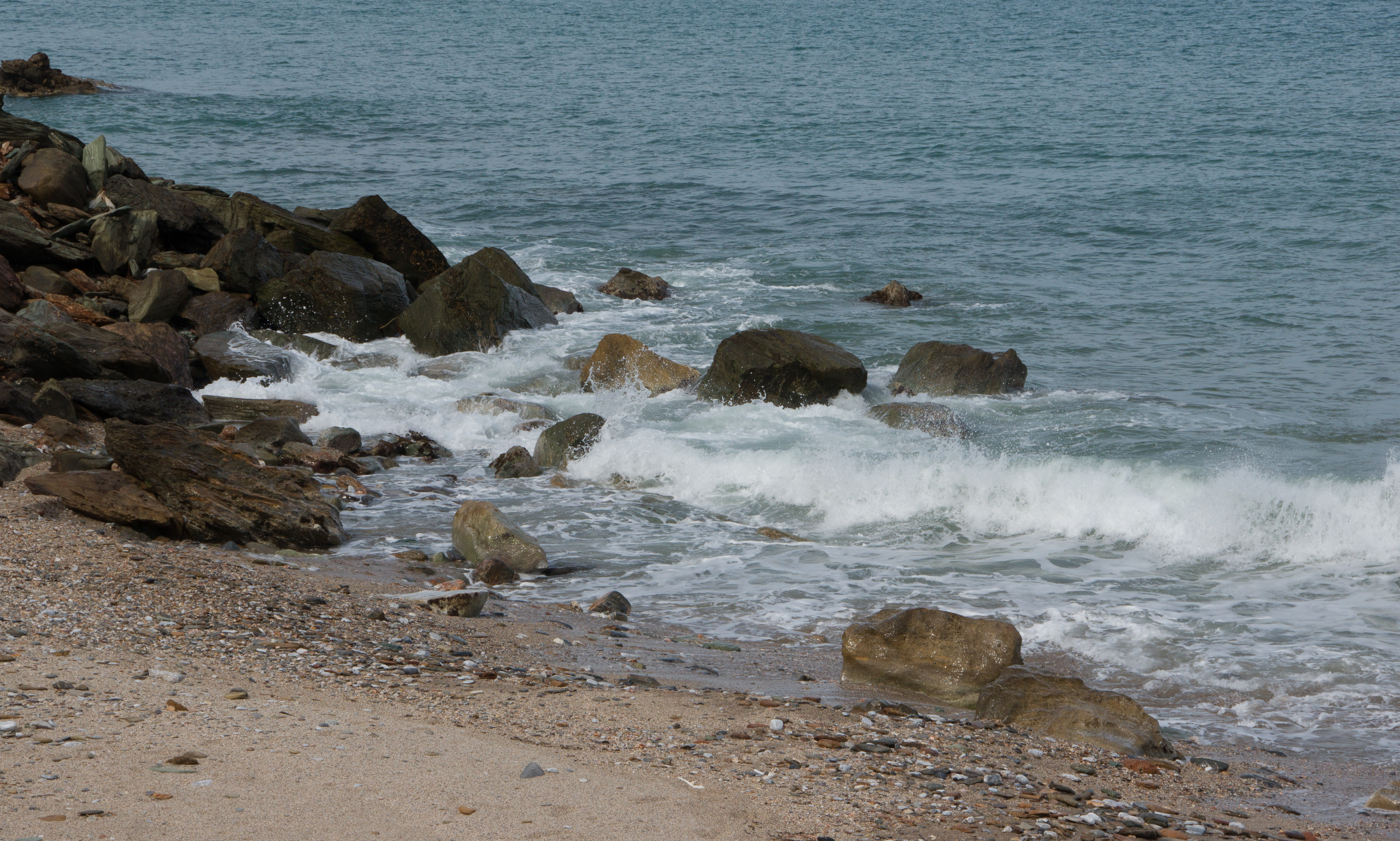 Northern coast Crete rocks waves detail