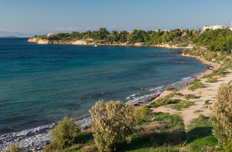 Aegina bay coastline