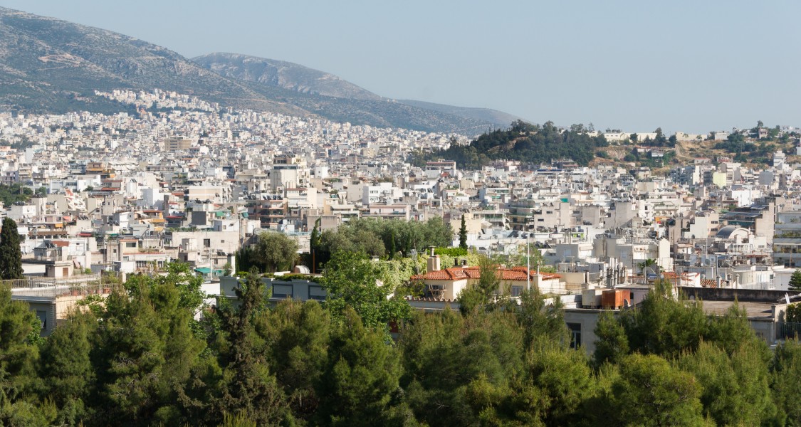Athens south from the road to Acropolis, Athens, Greece