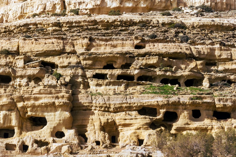 Caves cliff Matala Crete Greece