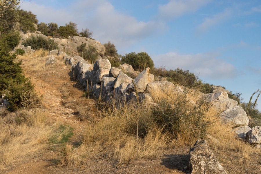Remains fortifications of Eretria Euboea Greece