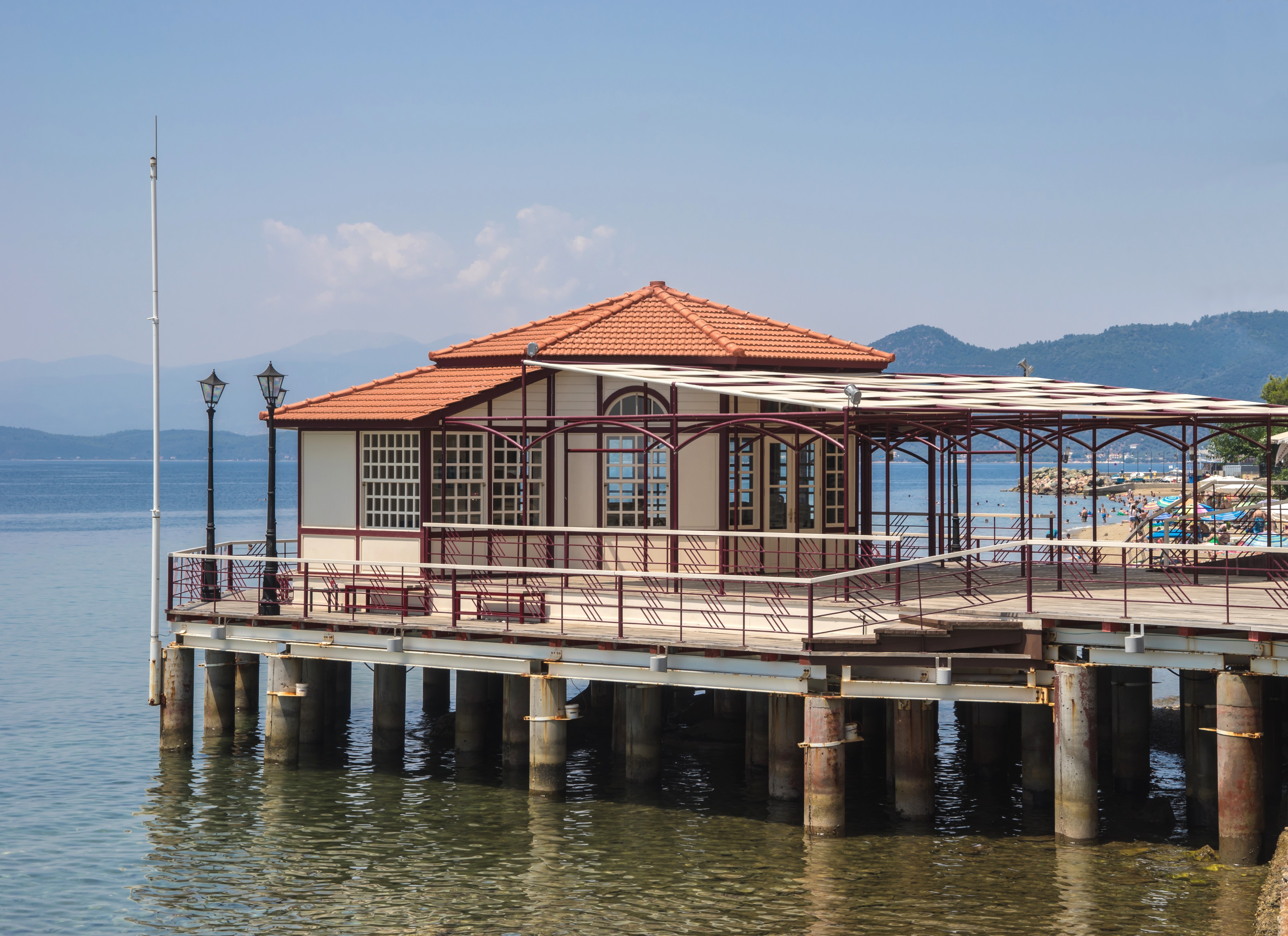 Pier kiosk Loutra Edipsos Euboea Greece