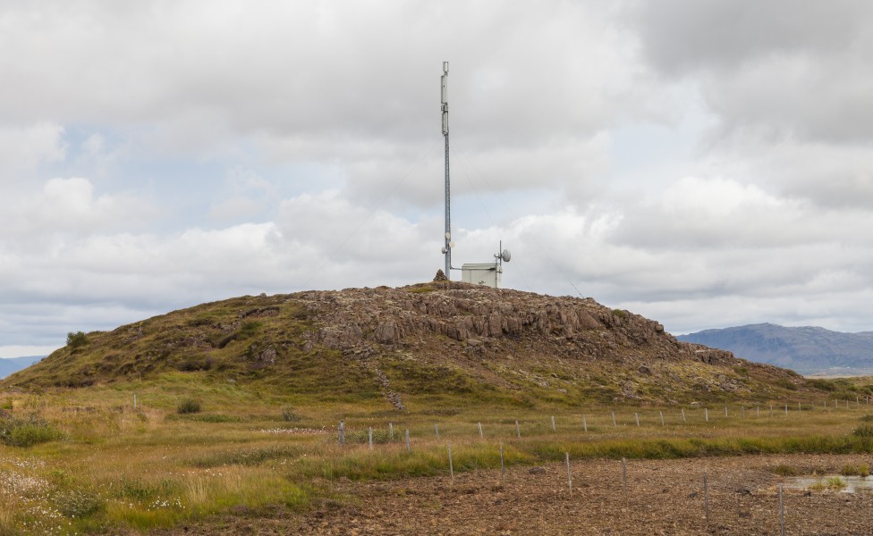 Poste de comunicaciones, Borgarnes, Vesturland, Islandia, 2014-08-14, DD 025