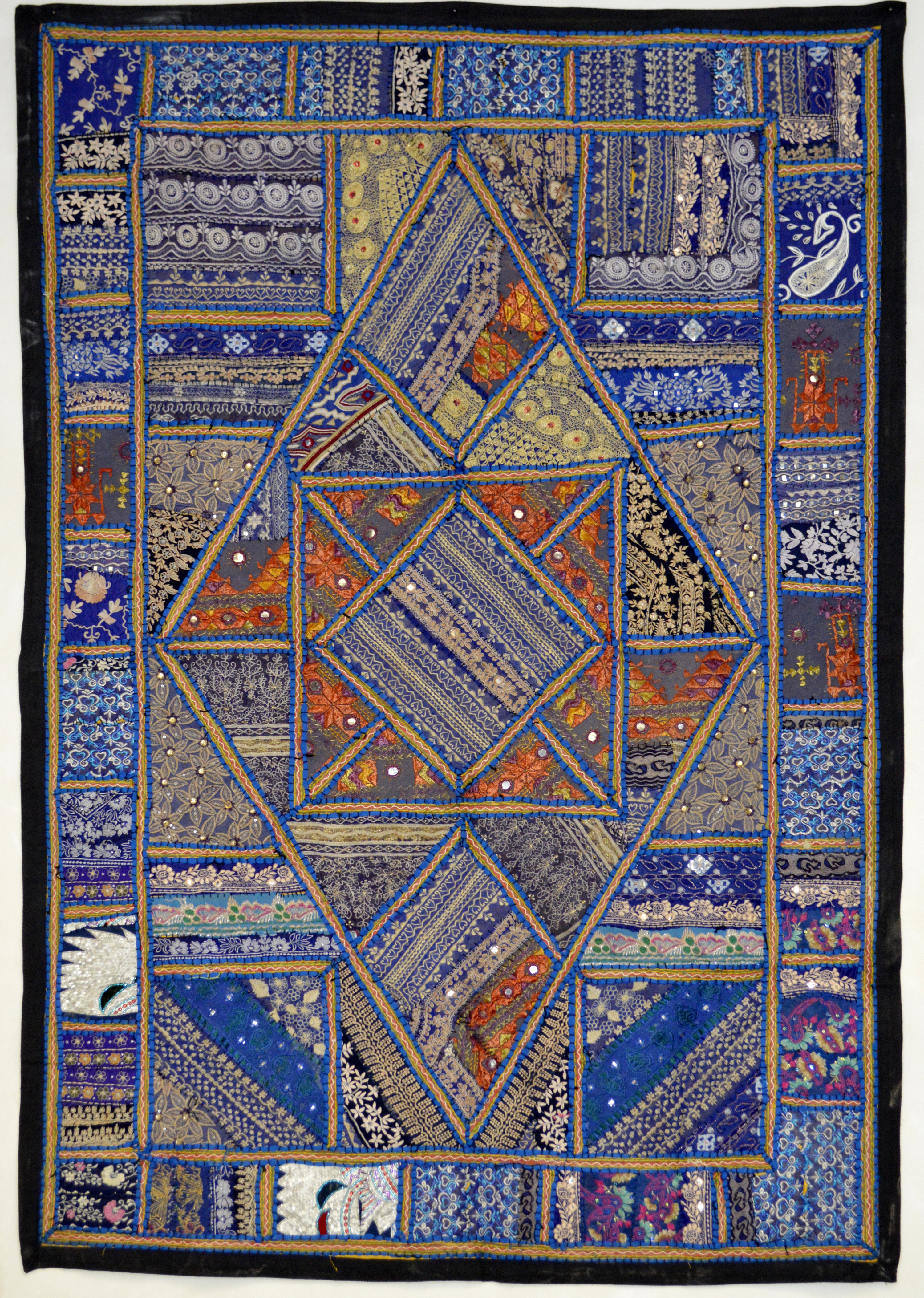Blue mural embroidery, Udaipur, Rajasthan, India