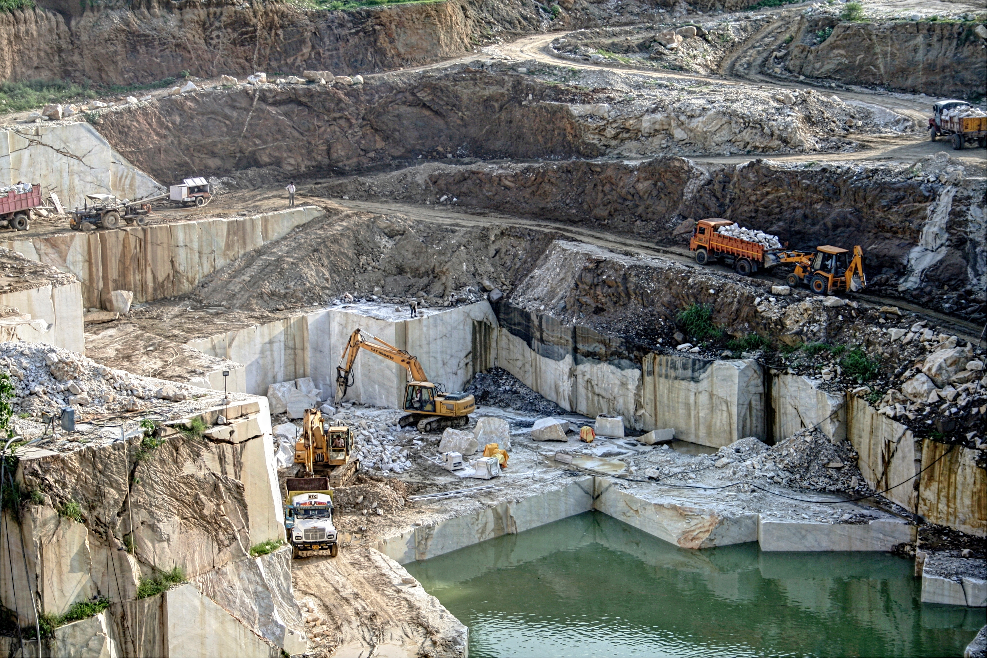 Marble quarry, near Jaipur, Rajasthan, India