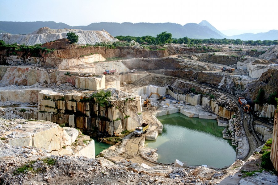 Carrière de marbre, près de Jaipur, Inde