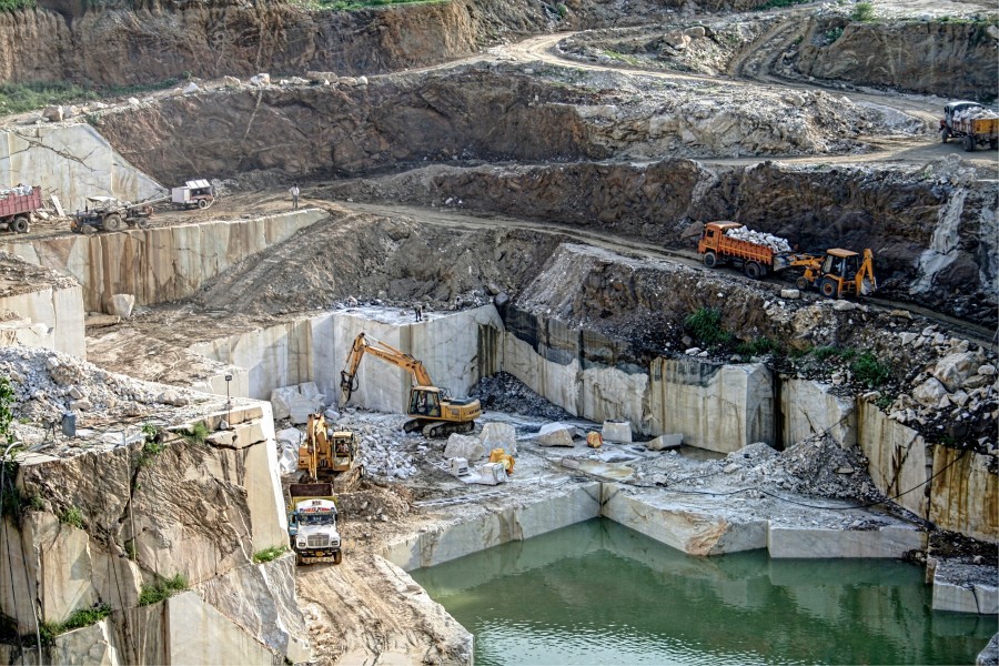 Marble quarry, near Jaipur, Rajasthan, India