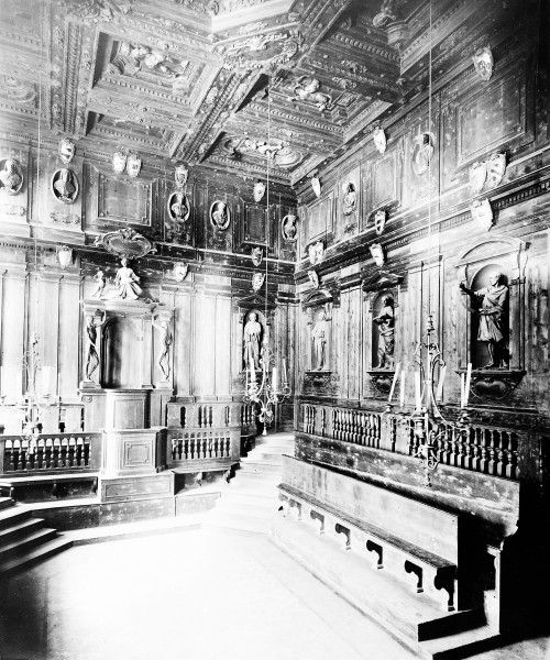 Archiginnasio, Bologna; the anatomy theatre. Photograph by Wellcome M0010168