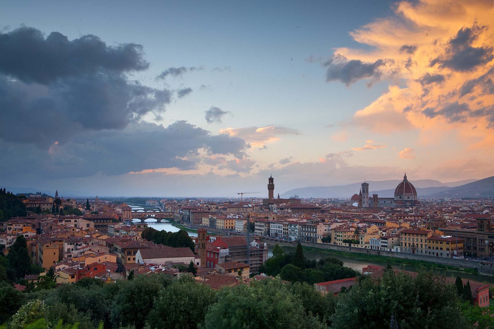 Sunset in Florence from the Piazza Michelangelo