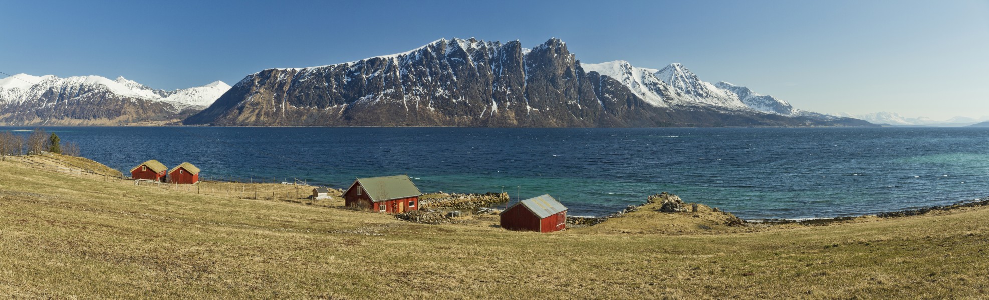 A view to Toppsundet from Ytter-Aun, Hinnøya, Troms, Norway, 2015 April
