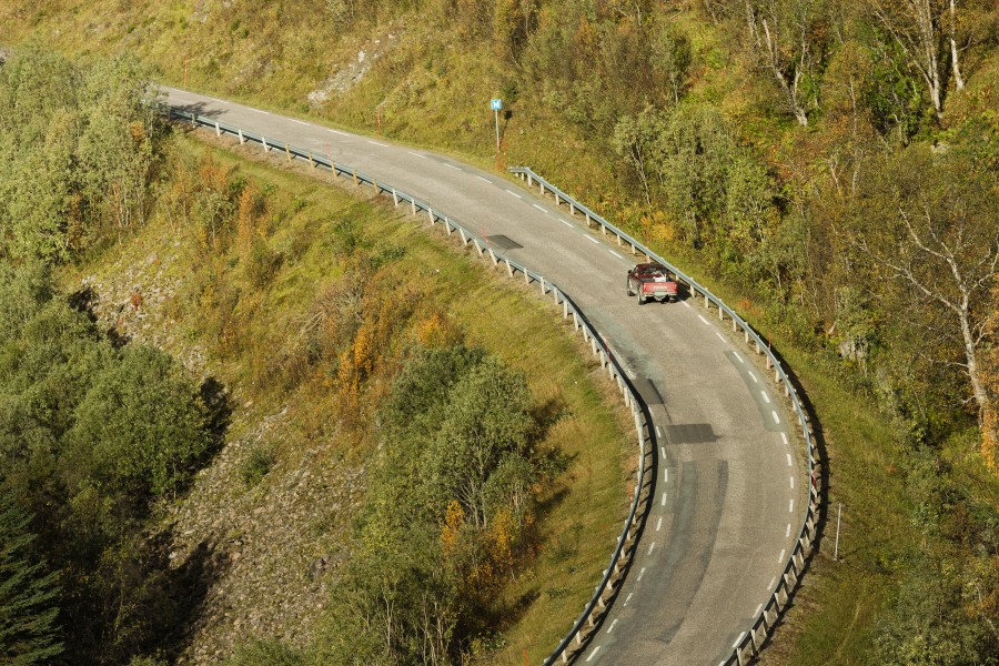 Fv862 road at Bergsbotn, Senja, Troms, Norway, 2015 September